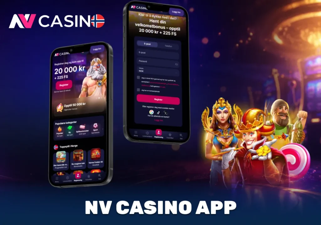 NV Casino app for Android og iPhone med tilgang til casino, sportsbetting og eksklusive bonuser.