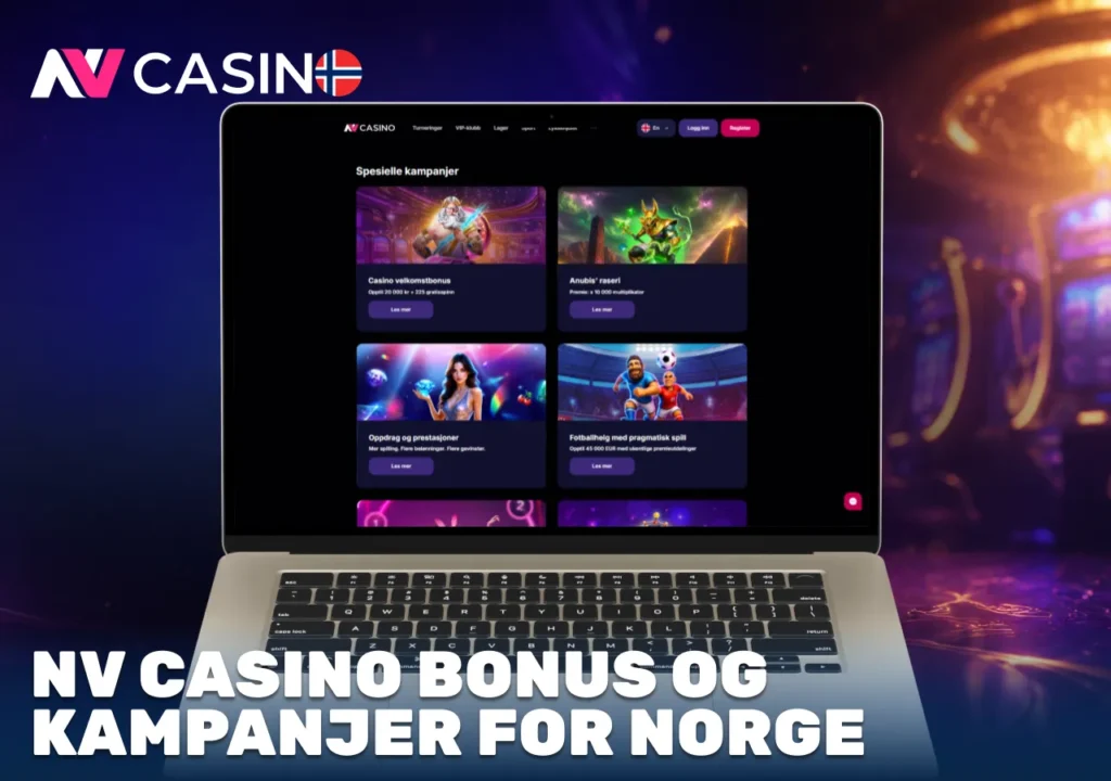 NV Casino bonus og kampanjer for norske spillere med eksklusive tilbud, gratisspinn og løpende kampanjer.
