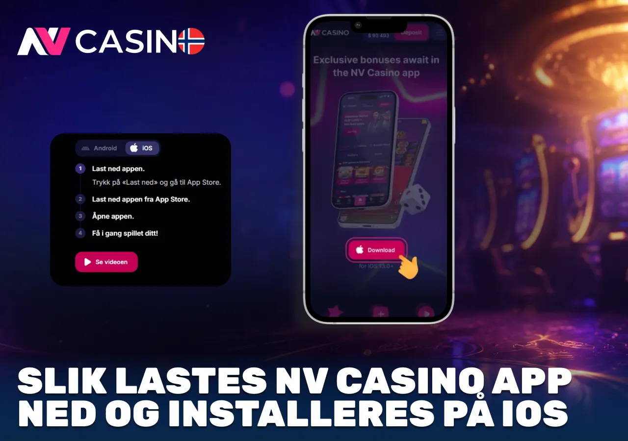 Slik installerer du NV Casino-appen på iPhone og iOS med noen enkle trinn.